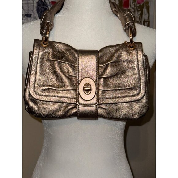 Coach Madeline Metallic Rose Vintage Coach Shoulder Purse 6X10 - Picture 12 of 16